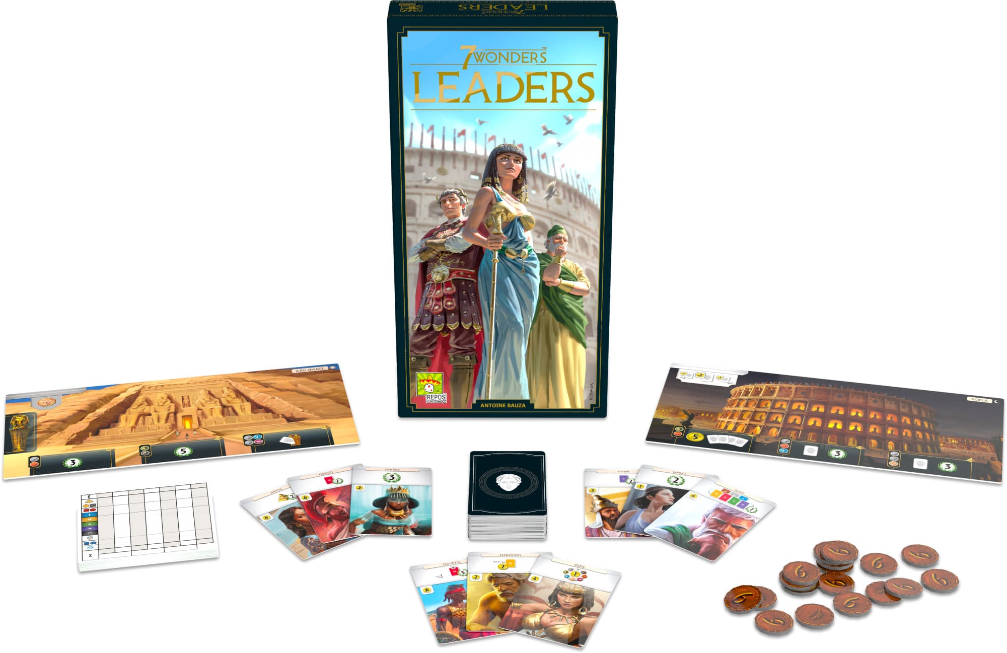 7 Wonders Leaders (7 чудес Предводители) дополнение настольная игра |  Купить в интернет магазине Весело Сидим