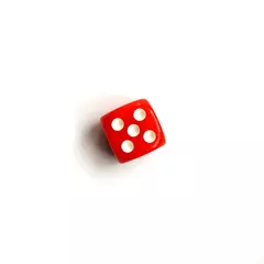 Кубик красный 1 шт, d6, 15 мм