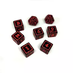 Кольцо Всевластья, набор кубиков (кости игральные), 8 шт., гравированные, черные