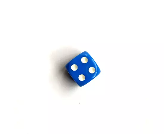 Кубик синий 1 шт, d6, 15 мм