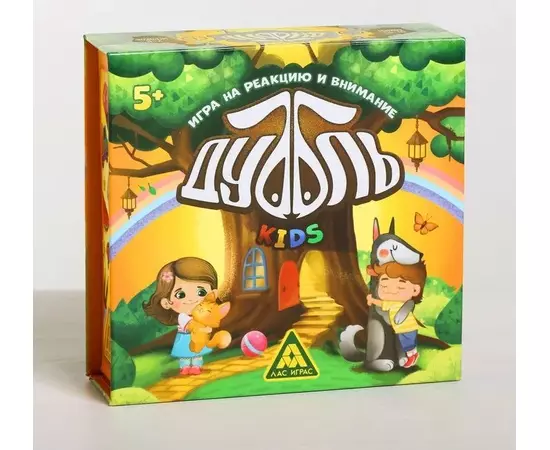 Дуббль, Kids, Настольная игра, в подарочной коробке на магнитах, 55 карт